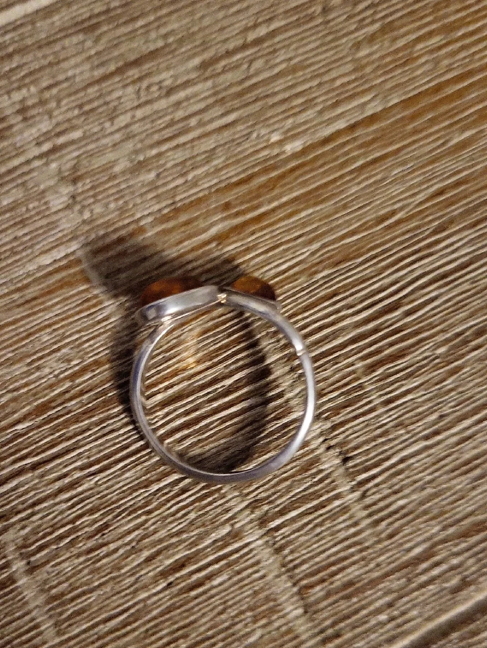 925 Sterling Silver Baltic Honey Amber Cabochon Stone Ring